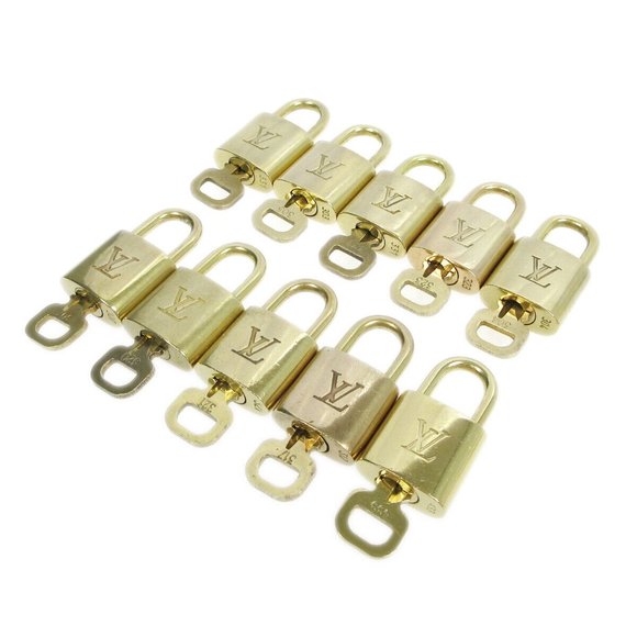 LOUIS VUITTON Padlock & Key Bag Accessories Charm 10 Piece Set Gold - Picture 1 of 1